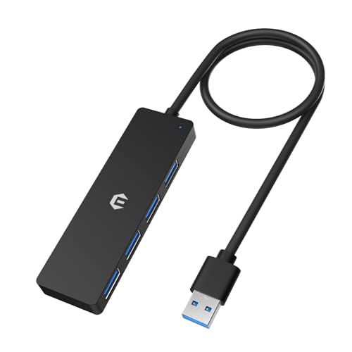 oditton USB 3.0 Hub, 4 Port USB Hub, High-Speed 5Gbps Datenübertragung, schnelle Verbesserung der Laptop-Konnektivität für Flash-Laufwerk, Festplatte, Konsole, Drucker, Kamera, Tastatur und Maus von oditton