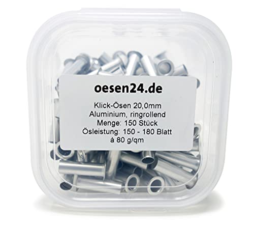 Klick Ösen 20,0 mm, 150-180 Blatt von oesen24.de