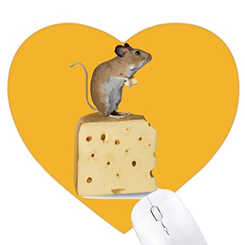Mauspad mit Maus-Käse, Umriss-Symbol, überschauendes Herz, Gummi-Matte, Spiel und Büro von offbb