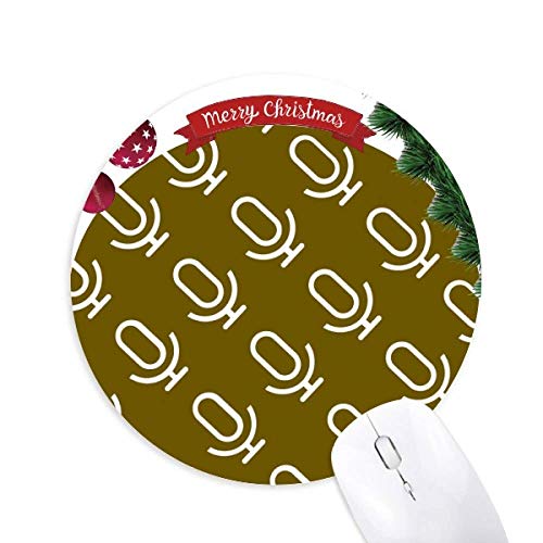 Mikrofon Transmission Stamp Pattern Round Rubber Maus Pad Weihnachtsbaum Mat von offbb