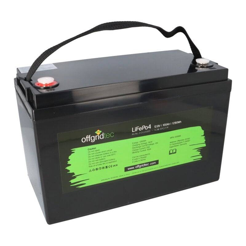 Offgridtec LifePo4 Akku 12/100 12,8V 100Ah 1280Wh mit 0% MwSt nach §12 Abs. 3 UstG von offgridtec