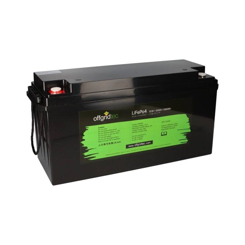 Offgridtec LifePo4 Akku 12/200 12,8V 200Ah BMS integriert 2560Wh mit 0% MwSt nach §12 Abs. 3 UstG von offgridtec