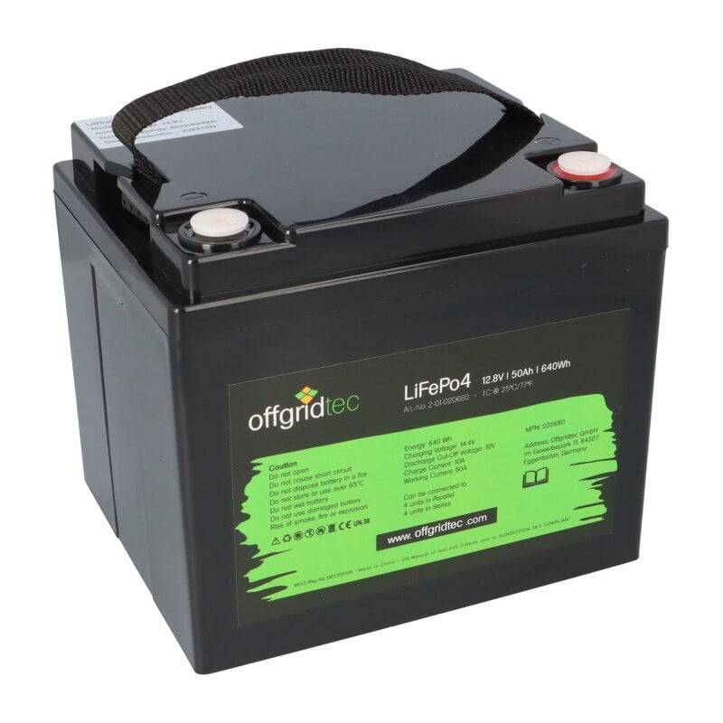 Offgridtec LifePo4 Akku 12/50 12,8V 50Ah 640Wh mit 0% MwSt nach §12 Abs. 3 UstG von offgridtec