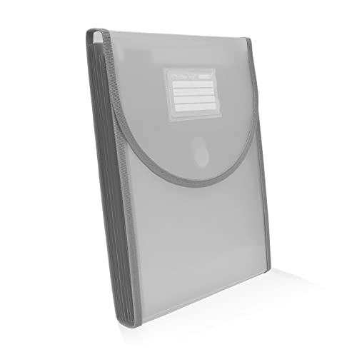 Aktenordner, vertikales Format, speziell für Rucksack, Ref. 41411GR, 10 Fächer und Klettverschluss mit verstärkten Kanten aus Stoff (Glas) von office box