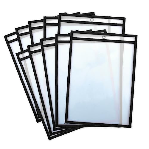 office box Dry Erase Pockets, 36,5 x 26 cm (A4-Folio) Radierbare Hüllen, wiederverwendbar, wiederverwendbar, beschreibbar und löschen, Ref: 27915 (10 Schwarz) von office box