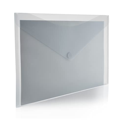 Packung mit 20 Umschlägen mit Klettverschluss, Größe A2 (43,5 x 61 cm), großes Format, Farbe: transparentes Glas von office box
