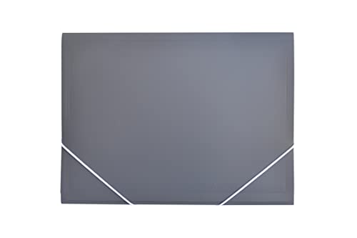 Vital Colors Gummizugmappe A3, 100 % recycelbar, ideal für Zeichnungen, Folien und Plakate – robuster runder Gummizugverschluss – by Office Box Ref 51518 (grau) von office box