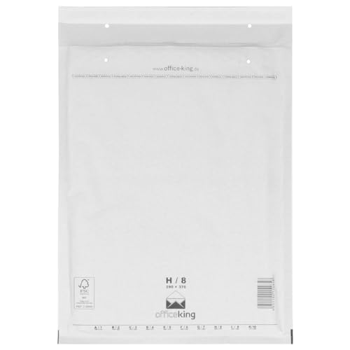 OfficeKing Luftpolstertaschen reißfest 100 Stk Weiss H/8 | 290 x 370mm DIN Luftpolsterumschlag Luftpolsterversandtaschen Luftpolsterversandumschläge von officeking