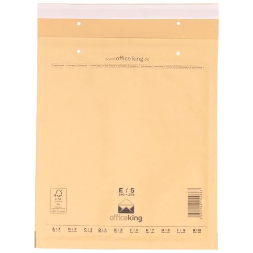 officeking 100 Luftpolsterversandtaschen Luftpolsterumschlag E5 braun 240 x 275 mm DIN B5+ Luftpolster Verpackung Polsterumschläge Briefumschläge gepolstert von officeking