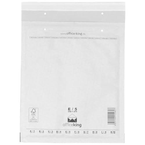 officeking 100 Luftpolsterversandtaschen Luftpolsterumschlag E5 weiß 240 x 275 mm DIN B5+ Luftpolster Verpackung Polsterumschläge Briefumschläge gepolstert von officeking