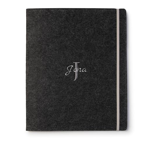 Schreibmappe personalisiert aus Filz A4 (Farbe & Stickerei wählbar) - Mappe mit Namen für Schreibblock, Dokumente, Visitenkarten - Organizer für Business, Uni & Büro von ohee manufaktur