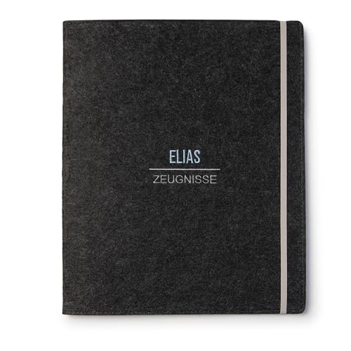 Zeugnismappe personalisiert aus Filz A4 (Farbe & Stickerei wählbar) - Mappe mit Namen für Zeugnisse, Dokumente, Schreibblock, Stifthalter von ohee manufaktur