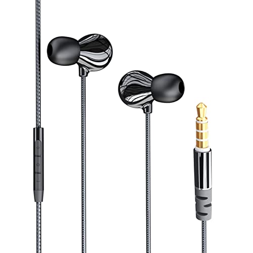 ohfruit 3,5 mm Kabelgebundene Kopfhörer, Geräuschreduzierung, In-Ear-Ohrhörer, tiefer Bass-Kopfhörer mit Mikrofon und Lautstärkeregler, kabelgebundene Kopfhörer von ohfruit