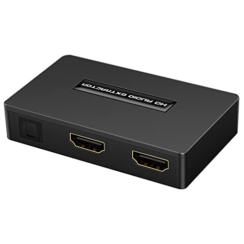 ohfruit HDMI Extractor 4K auf Audio Optisch Stereo 3,5 mm Klinke Konverter mit Kabel auf Toslink SPDIF AUX Ausgang Unterstützung HDCP1.4 Schwarz von ohfruit