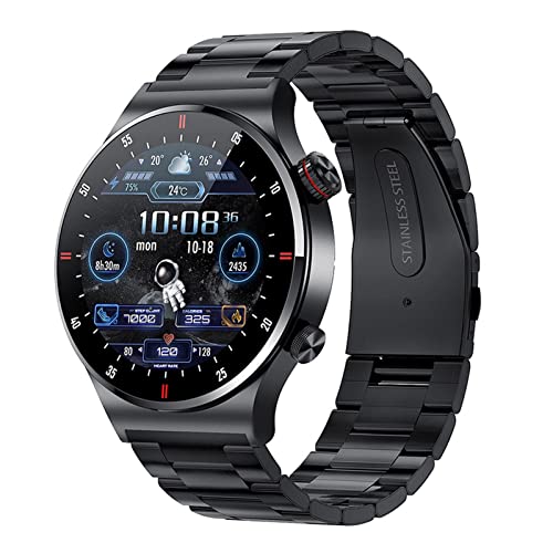 ohfruit HW20 Multifunktionale Smartwatch, IP67 Wasserdicht Fashion Sport Digital Uhren, 1,28 Zoll Round Full Touch Buntes Display Fitness Tracker Schwarz von ohfruit