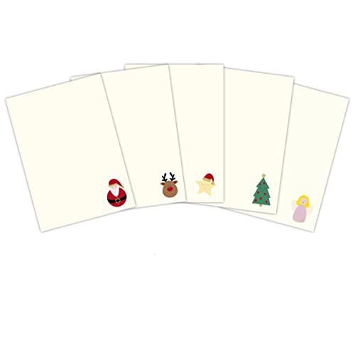 XMAS Briefpapier-Mix 50 Blatt DIN A4 einseitig mit niedlichen weihnachtlichen Motiven bedruckt/Briefpapier für Weihnachten/Weihnachtsbriefe/Weihnachtsbriefpapier von ohmydeer
