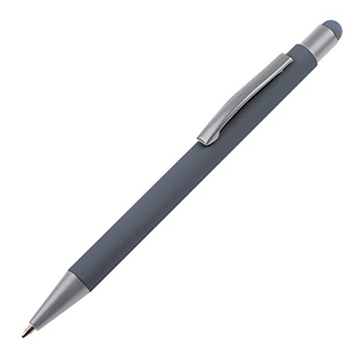 10 Touchpen Kugelschreiber / aus Metall / Farbe: anthrazit von ohne Markenname