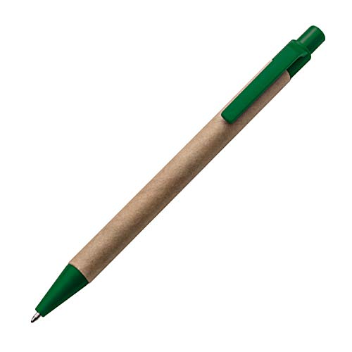 10x Kugelschreiber aus Pappe / Farbe: grün von ohne Markenname