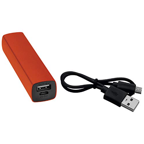 Powerbank 2.200 mAh mit USB Anschluss / inkl. Ladekabel / Farbe: orange von ohne Markenname