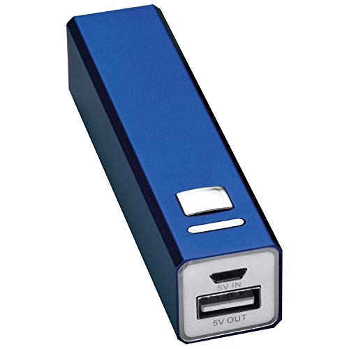 Powerbank aus Aluminium 2.200 mAh / Farbe: blau von ohne Markenname