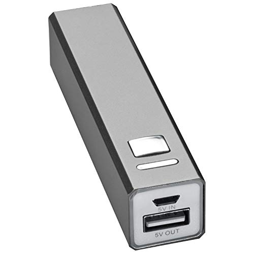 Powerbank aus Aluminium 2.200 mAh / Farbe: grau/silbergrau von ohne Markenname