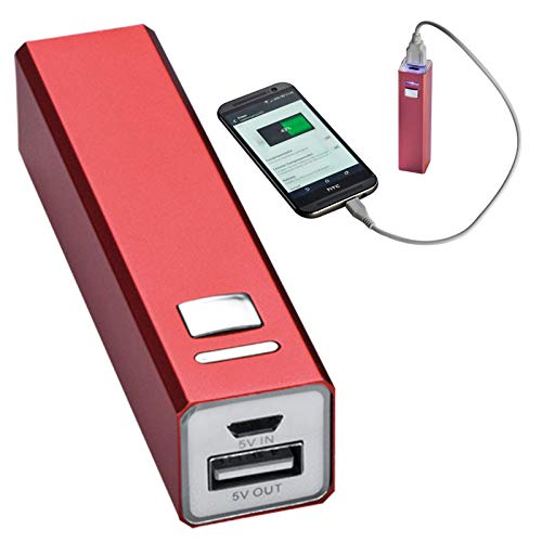 Powerbank aus Aluminium 2.200 mAh / Farbe: rot von ohne Markenname