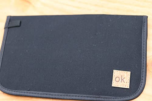 ok. Große EMF-/RF-/RFID-blockierende Handy-Schutzhülle aus natürlichem Segeltuch, schwarz, universelle Smartphone-Kompatibilität, EMF-Schild, Faraday-Tasche (XL-Handytasche) von ok.