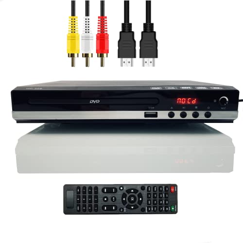 DVD-Player für Fernseher, DVD-Player mit HDMI/AV-Ausgängen, DVD-Player für alle Regionen, unterstützt 1080P Full HD USB-Multimedia-Player-Funktionen für Zuhause, Fernbedienung von okanemoqi