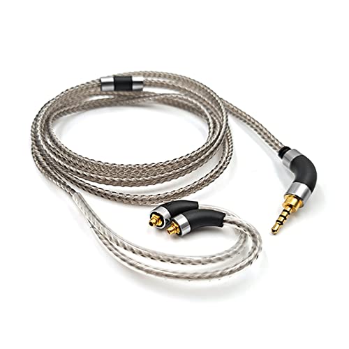 OKCSC MMCX-Kabel für Kopfhörer, versilbert, hochreines, monokristallines Kupfer, passend für Final Audio E4000/E5000/B1/B2/B3/A8000/Make1/Make2/Make3 IEM-Kabel mit 2,5-mm-Stecker von okcsc