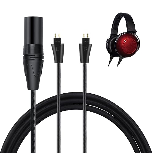 okcsc Ersatz-Upgrade-Kopfhörerkabel mit FOSTEX Balanced Kopfhörer-Audiokabel, IEM HiFi Canon 4-poliger Stecker auf Dual Fostex Stecker, kompatibel mit Fostex TH-900 MKII, TH610, TH900 MK2 von okcsc