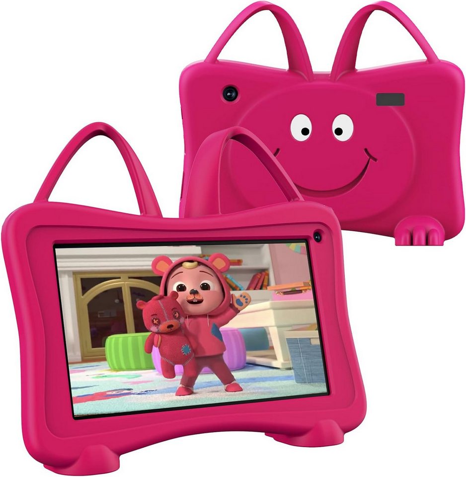 okulaku für Kinder Kleinkind Tablet (7", 32 GB, Android 10, mit Fallschutzgehäuse WiFi Dual Kamera Kindersicherung Kinder APP) von okulaku