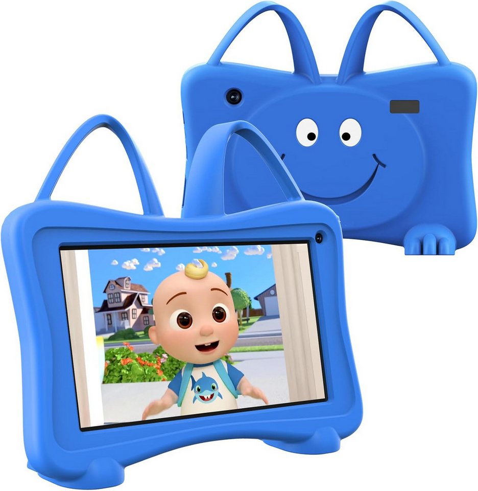 okulaku für Kinder Kleinkind Tablet (7", 32 GB, Android 10, mit Fallschutzgehäuse WiFi Dual Kamera Kindersicherung Kinder APP) von okulaku