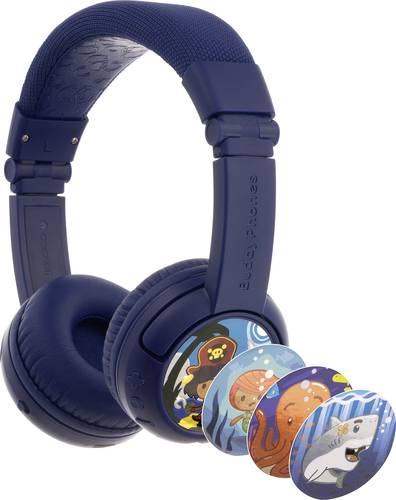 Onanoff BuddyPhones® Kinder On Ear Headset Bluetooth®, kabelgebunden Dunkelblau Lautstärkebegrenz von onanoff