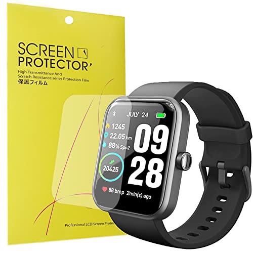 Lvbu Schutzfolie für TOZO S2 smartwatch, HD klar Flexible TPU Folie [Blasenfreie] [Kompatibel mit Hülle] [Premium-Qualität]Displayschutzfolie (6 pack) von onetuo