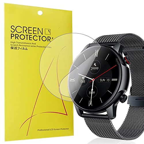 onetuo Schutzfolie Kompatibel für DIKTOYOU Smartwatch C18 / Weybon Smartwatch C18, HD klar Flexible TPU Folie [Blasenfreie] [Kompatibel mit Hülle] [Premium-Qualität]Displayschutzfolie (6 Pack) von onetuo
