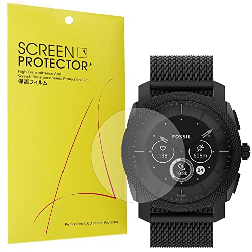 onetuo Schutzfolie Kompatibel für Fossil Machine Gen 6 Hybrid 45mm Smartwatch, HD klar Flexible TPU Folie [Blasenfreie] [Kompatibel mit Hülle] [Premium-Qualität]Displayschutzfolie (6 Pack) von onetuo