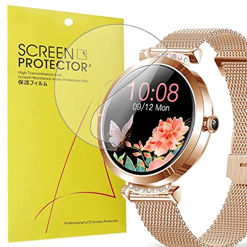 onetuo Schutzfolie Kompatibel für Voigoo Smartwatch Damen 1.09 zoll, HD klar Flexible TPU Folie [Blasenfreie] [Kompatibel mit Hülle] [Premium-Qualität]Displayschutzfolie (6 pack) von onetuo
