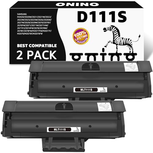 onino MLT-D111S D111S MLTD111S Toner MLT D111S Druckerpatronen für Samsung Xpress M2070W M2026W M2026 M2070 M2070F M2070FW M2020 M2020W M2022 M2022W (Schwarz, 2er-Pack) von onino