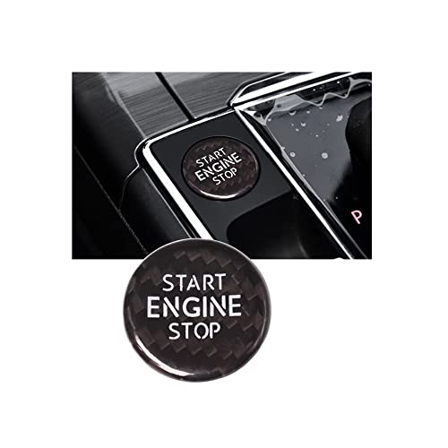ontto Auto Start Stop Engine Knopf Schalter Abdeckung Aufkleber Passt für VW Passat Phideon Teramont Bora Sagitar Kohlefaser One Button Zündknopf Schalter Taste Ersetzen Trim Zubehör-B Schwarz von ontto