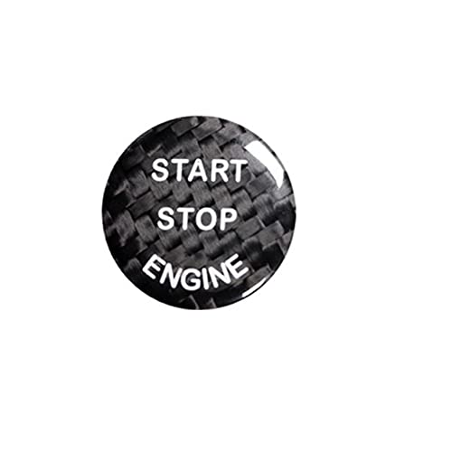 ontto Auto Start Stop Engine Knopf Schalter Aufkleber Passt für BMW X5 X6 E70 E60 E71 E83 E84 E89 E87 E90 E91 E92 E93 Kohlefaser Zündknopf Schalter Taste Abdeckung Ersetzen Trim Aufkleber-A Schwarz von ontto