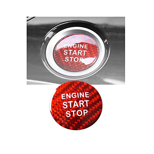 ontto Auto Start Stop Knopf Schalter Aufkleber Passt für Subaru BRZ Motor Startknopf Abdeckung Kohlefaser One Button Starttaste Zündung Schalter Schutz Kappe Zubehör-Rot von ontto