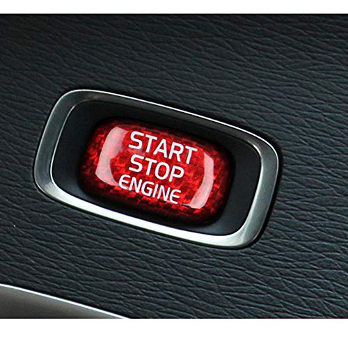 ontto Styling Auto Start Stop Engine Knopf Abdeckung Aufkleber für Volvo V40 V60 S60L S60 XC60 S80L Kohlefaser Zündknopf Schalter Taste Ersetzen Dekoration Trim Aufkleber -Rot von ontto