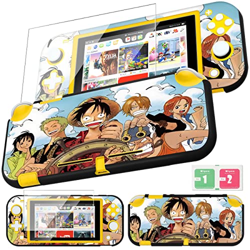 oqpa Schutzhülle für Nintendo Switch Lite 2019, für Mädchen, Jungen, Kinder, PC, niedliches Kawaii-Anime-Cartoon-Design, Coole, schlanke Schutzhüllen mit Displayschutzglas für Switch Lite, F Boy von oqpa