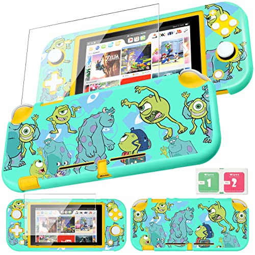 oqpa Schutzhülle für Nintendo Switch Lite 2019, für Mädchen, Jungen, Kinder, PC, niedliches Kawaii-Cartoon-Design, Coole, schlanke Schutzhüllen mit Displayschutzglas für Switch Lite, Monster von oqpa
