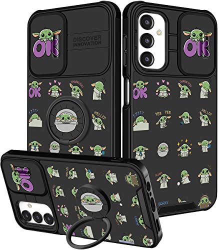 oqpa Schutzhülle für Samsung Galaxy A14 5G, niedliches Cartoon-Muster, Galaxy A14, Handyhülle für Frauen, Mädchen, Jungen, Kinder, Kawaii, lustige Hülle mit Kamera-Abdeckung + Ringhalter für Samsung von oqpa