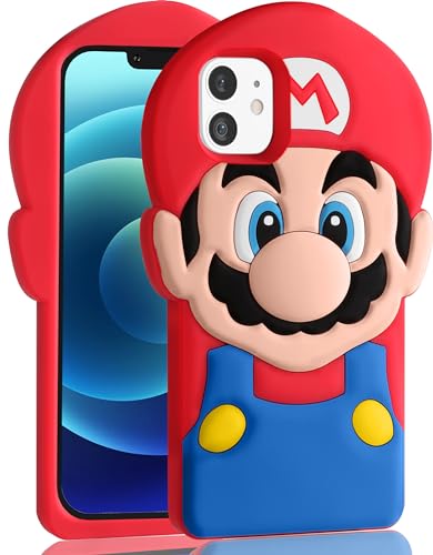 oqpa Schutzhülle für iPhone 11, süßes Cartoon-3D-Charakter-Design, für Jungen, Mädchen, Frauen, Teenager, Kawaii, einzigartig, lustig, cool, lustig, Silikon, weich, stoßfest, Maro oqpa Schutzhülle für iPhone 11, süßes Cartoon-3D-Charakter-Design, für Jungen, Mädchen, Frauen, Teenager, Kawaii, einzigartig, lustig, cool, lustig, Silikon, weich, stoßfest, Maro von oqpa