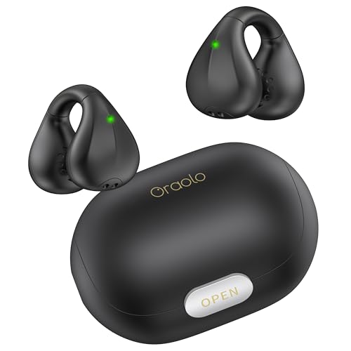 oraolo Offene Ohr Kopfhörer Ohrclip-Design, Bluetooth 5.3 & ENC, 24H Bass & Touchsteuerung, Sportkopfhörer für Outdoor-Aktivitäten, IPX5 Ohrclip Sport, Ohrbügel Kopfhörer Open Ear Kopfhörer oraolo Offene Ohr Kopfhörer Ohrclip-Design, Bluetooth 5.3 & ENC, 24H Bass & Touchsteuerung, Sportkopfhörer für Outdoor-Aktivitäten, IPX5 Ohrclip Sport, Ohrbügel Kopfhörer Open Ear Kopfhörer von oraolo