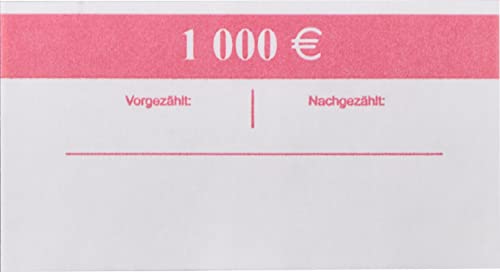 EURO Banderolen 10 EUR Rot 100x 10€ (10-50 - 100 Stück) Geldscheinbanderole für je 100 Banknoten Geldbündel. (100Stück) von orgaexpert