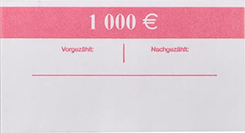 EURO Banderolen 10 EUR Rot 100x 10€ (10-50 - 100 Stück) Geldscheinbanderole für je 100 Banknoten Geldbündel. (10Stück) von orgaexpert