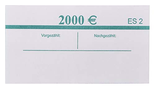 EURO Banderolen 10 Stück für je 20 Banknoten ALLE SORTEN EUR Geldscheinbanderole Geldbündel (10 Stück Grün 20x 100€ 2. Serie) von orgaexpert